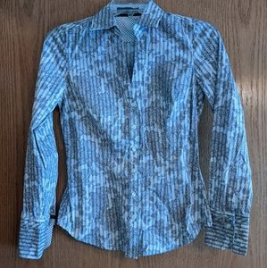 Black and white "lace" button down